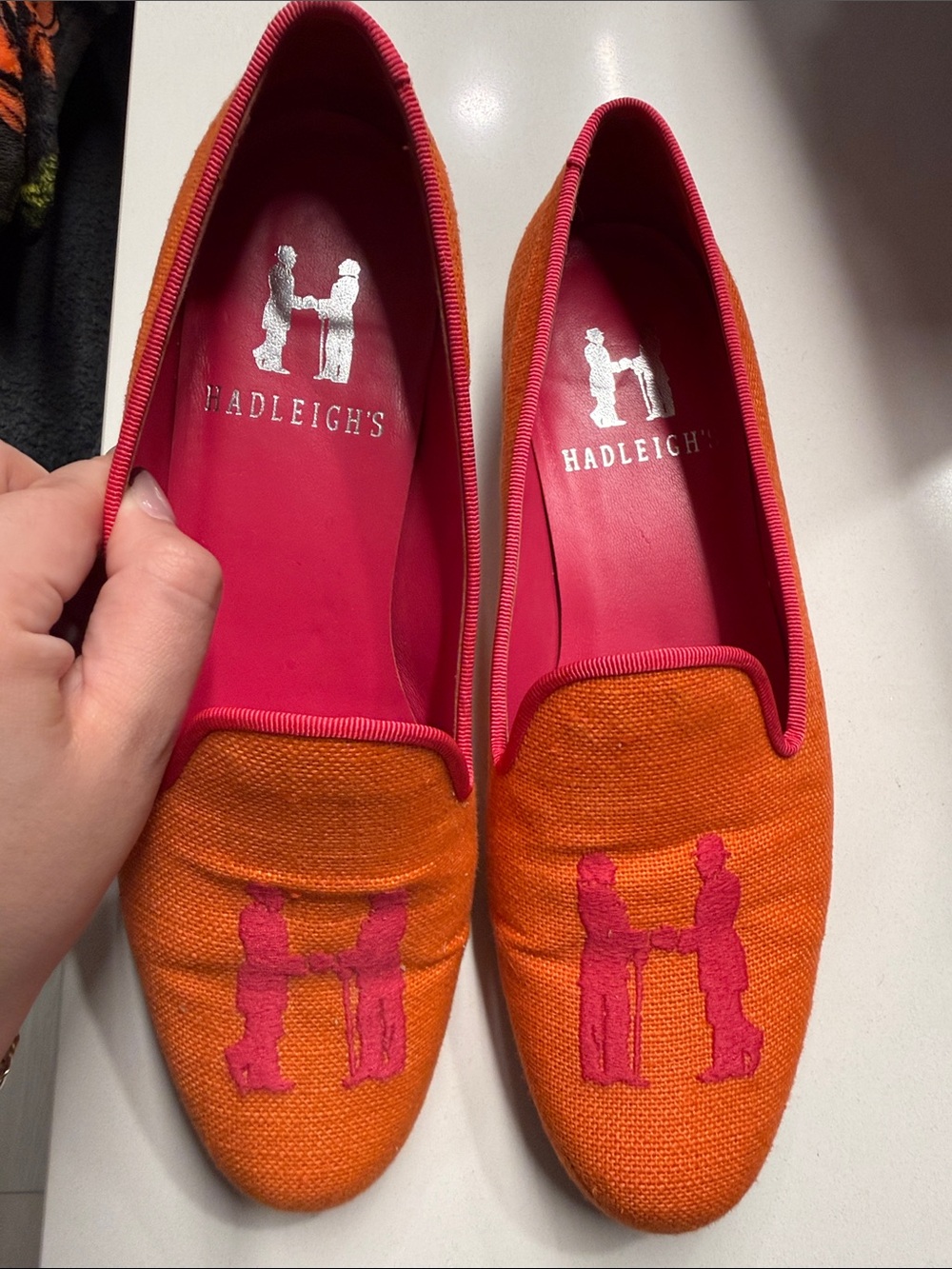 Women's Orange & Pink Canvas Loafers